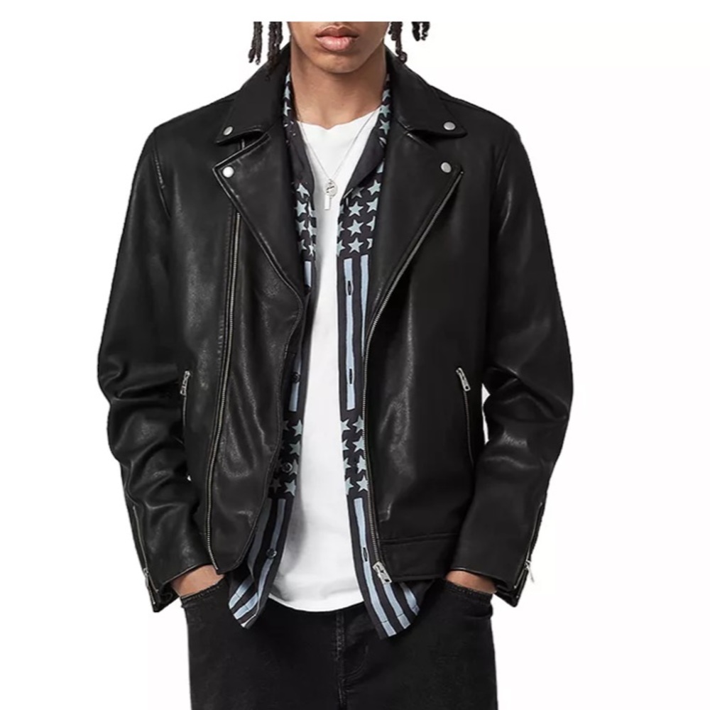 New All Saints Tyson Biker Leather Jacket